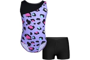 iEFiEL Mädchen Glitzer Turnanzug Ärmellose Leotards Rückenfrei Ballettanzug mit Strass Ballettkleidung Gymnastikbody Tanzkostüm