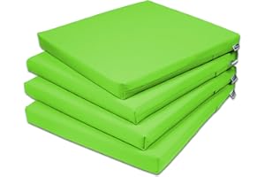 ‎ROLLMAYER Rollmayer 4er Set Stuhlkissen Stuhlauflage Sitzkissen Sitzpolster Auflage für Stühle in Haus und Garten Kollektion Vivid (Seladongrün 24, 40x40x4cm)