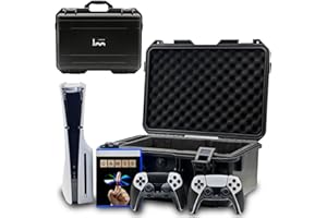 LUCK&LINK Le Sac de Voyage Hardshell est Compatible avec Les Consoles Playstation 5 Slim,Les manettes, Les valises ps5 Slim avec Mousse personnalisée en Version Standard et numérique (for PS5 Slim (2023))