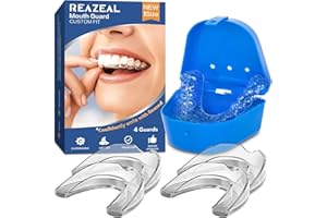 Mouth Guard for Grinding Teeth and Clenching Anti Grinding Teeth Custom Moldable Dental Night Guard Dental Night Guards to Prevent Bruxism -4 Pack