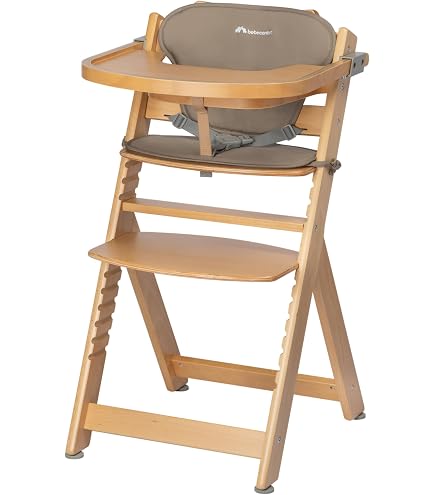 Chaise Haute Évolutive 4 En 1 Bébé – Pliable, Hauteur Réglable, Plateau Double – Vert Blanc – Dès 6 Mois Jusqu'à 15 Kg
