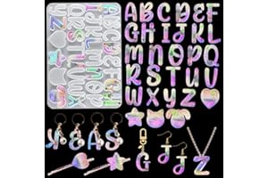 Voyyphixa Stampo Alfabeto per Resina Stampi in Resina Alphabet Resin Molds Silicone Lettera Stampi per Colata di Resina Epossidica Per Fai da Te Gioielli Portachiavi (Mold B)