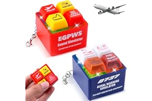 PIPIHOME Generico Portachiavi con simulatore di allarme EGPWS, Portachiavi Simulatore di Suono di Avvertimento con Luce LED Brillante, Portachiavi con Pulsante di Sicurezza per Cabina di Pilotaggio Tiny