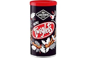 Jacob's Mini Twiglets 200g, Knobbly Shape, Zingy Taste, Crunchy, savoury, Whole Wheat Sticks, Mini Twiglets High in Fibre wholegrain, Pack of 2