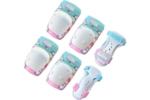 Simply Kids Knee and Elbow Pads with Wrist Guards, HardSoft Pad Tech. I CPSIA Certified Protective Gear Set I Inline Roller Skate Skateboard Bike Knee Pads for Kids Child Girls Boys