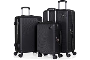 CABIN GO 5513 - Set di 3 valigie - bagaglio a mano da 55 cm, valigia media da 65 cm, valigia grande da 76 cm, in ABS rigido