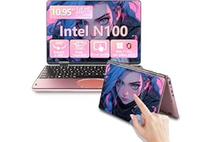 LONGEVINCE Ordinateur Portable Convertible 2-en-1 À Écran Tactile De 11 Pouces, Celeron N100, Win 11,16 Go DDR4, 1920 * 1200 IPS, Clavier Rétroéclairé, Pavé Tactile Ovale (Or Rose, 16+512G SSD)