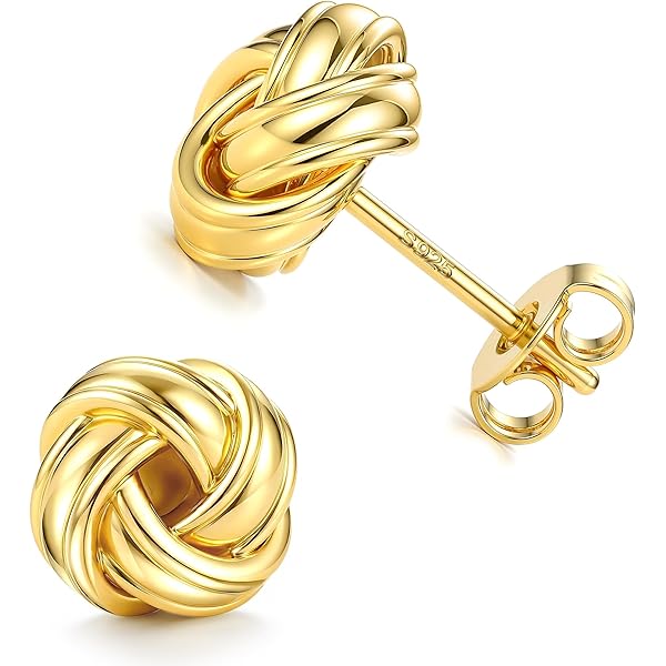 Chriscoco Oorstekers voor dames, 925 sterling zilver, 14K verguld, licht hypoallergeen, Zilver, Geen edelsteen