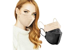 MaNMaNing Mascarillas Pez 3D Mascarilla 5_Capas 60 Unidades con Elástico para Los Oídos 2020072-MANING-DP901-2 (Beis + Negro)