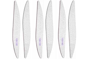 iCovalescent 6 Stück Professionelle Nagelfeile, 100/180 Körnung, für die Kombination von Gelnägeln für Nagelstudio und Zuhause