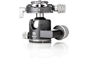 Benro GX30 Low Profile Ballhead with PU56 Plate, 30kg/66lb Capacity, Dual Panning, Aluminium, Arca-Swiss Compatible, Ultralight, Safe Locking Controls