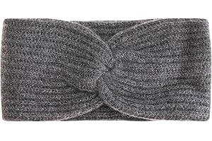 Zwillingsherz Rippen Stirnband aus 100% Kaschmir - Hochwertiges Grobstrick Kopfband Uni Design für Damen Frauen - Wolle - Ohrenschutz Haarband - Sport Freizeit warm weich - Frühjahr Herbst Winter