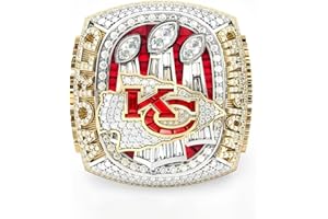 OOCCO 57. NFL Champion Ring Replica Chiefs Championship Loops mit Display Box Rugby Souvenir Sammlerstücke Geschenke für Männer Frauen Freunde Fußballfans,14#