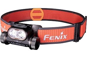 fenix HM65R-T v2.0 Black, Rechargeable Lightweight Running & Outdoor Head Torch | 1600 Lumens | 170m | 300 Hrs Max | Bi-Directional Click Adjustable Sport Headband | White & Warm White Beams | IP68
