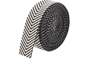 BENECREAT Cotton Webbing, Polycotton Webbing, Jacquard Webbing, Flat Webbing with Striped Pattern