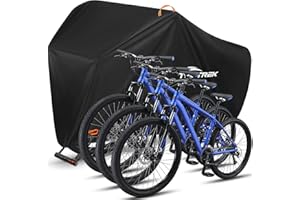 toptrek Pokrowiec na rower, wodoszczelny garaż rowerowy 420D, tkanina Oxford 420D, ochrona przed deszczem na każdą pogodę, pokrowiec na rower z workiem, plandeka na rower 220 x 120 x 110 cm, pokrowiec