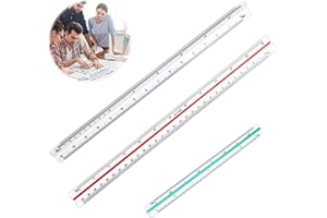 CXXTKCXXLC 3 Stück Maßstab Lineal Dreikant, Architektur Lineal Dreieckiger, 1:20, 1:25, 1:50, 1:75, 1:100, 1:125, 1:200, 1:250, 1:300, 1:400, 1:500, Maßstabslineal 30 cm für Architekt, Technische Zeichner