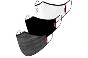 AZERTEX AZX protech Lot de 3 Masques Tissu Réutilisables - Filtration supérieure à 90%, Garantie 50 Lavages - Masque Adulte, Enfant Conforme Nouvelle Réglementation 2021, Pack x3 Assortis