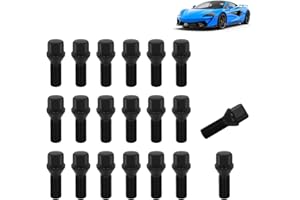 NTLTPYY 20pcs M12x1.25mm Wheel Bolts, 28mm Alloy Steel Tapered Wheel Lug Bolts Compatible with Alfa Romeo 147 156 164 4C Giulietta GT Mito Sportwagon, Hex Size 17mm