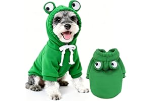TENHCREEK Vestito Natale Cane,Felpa Vestito Rana Natale Cane,Interessante Cappuccio per Cani e Gatti,Costume Natales per Animali di Grossa, Media e Piccola Taglia,Costumes da Rana Caldo Adatto Cani Gatti M