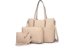 Miss Lulu Handtasche Damen Schultertaschen für Damen Tragetasche Damen Tote Bag Groß Henkeltasche Damen Frauen Schulter Beuteltote Gross Henkeltasche Set 3-teiliges Set