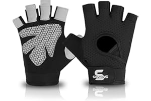 SAWANS Guantes de gimnasio para hombres y mujeres, guantes de levantamiento de pesas, entrenamiento, transpirables, agarre antideslizante, protección de palma de silicona, ajuste cómodo, mancuernas