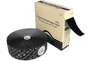 ‎NASARA Nasara Original Kinesiologie Physio XXL Tape für Sport und Medizin, Rollengröße 5cm x 32m, schwarz