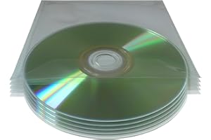 MHP COMPUTER SERVICES MHP® 100 x Pochette Transparente Claire pour CD et DVD en PVC renforcé avec Rabat 120 Micron 125 x 125 mm