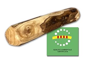 EL FUTBOLIN Legno D'Ulivo per Cani | Taglia M (17 cm) | Bagnato in Olio D'Oliva | Giochi Masticativi per Cani Lunga Durata | Igiene Dentale | Qualita Ambientale Certificata