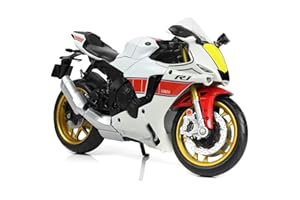 Risopen 1/12 compatibile per YAMAHA 1000R Moto Modello Giocattolo Mini metallo Moto Modello Bianco Giocattolo Sport da Corsa Collezione Regalo per Uomini Bambino