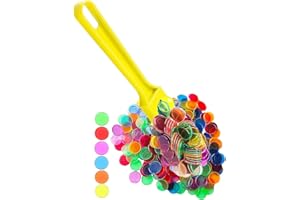 Dacefloy Magnetischer Bingostab mit 100 Metallringchips zum Zählen von Schul-/Spielchips Kunststoffmarkern (Gelb)…
