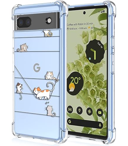 Unov Compatible With Pixel 6a Case Clear With Design Soft TPU Shock - View #3