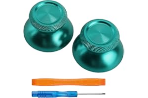TOMSIN Metal Thumbsticks Replacement Kit for PS5 Controller - Aluminum Joysticks Accessories Compatible with Dualsense Controller (Green)
