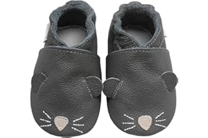 Bemesu Krabbelschuhe Baby Lauflernschuhe Jungen Mädchen Weiche Leder Lederpuschen Hausschuhe Kinder Barfußschuhe Baby 0-6 Monate 6-12 Monate 12-18 Monate 18-24 Monate