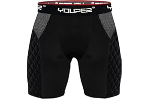 Youper Adult Elite Compression Padded Sliding Shorts w/Protective Athletic Cup for Baseball, Football