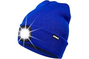 ATNKE LED Cappello Illuminato Berretto,USB Ricaricabile Cappello da Corsa 4 LED Impermeabile Luce Invernale Calda Lampada Frontale Regali per Uomo e Donna