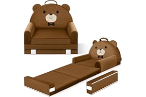 JUOIFIP Sofá Infantil, 2 en 1 Silla Plegable para niños, 150cm Suave sofá de Terciopelo de Cristal para los niños pequeños para el Dormitorio, Sala de Estar