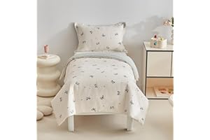 DuShow Butterfly Toddler Duvet Cover Set, Toddler Bedding Set For Girls and Boys,Soft Textured Cot Bed Duvet Cover Set for All Seasons-120 x 150 cm