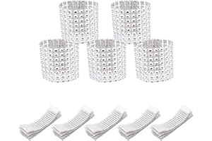 CattleyaHQ Anillo de servilletas de 50 Piezas, Anillos de servilletas Brillantes, sillas, Arcos, Hebillas Brillantes, decoración para cumpleaños, Bodas, Fiestas