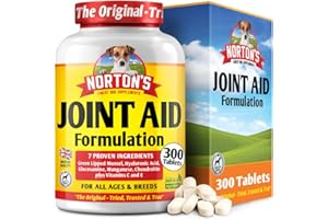 NORTON'S FINEST DOG SUPPLEMENTS NORTON'S Joint Aid for dogs | 300 Tablet Pack | Senior Strength Dog Joint Care Supplements | Green Lipped Mussel, Glucosamine for dogs, Chondroitin, Hyaluronic Acid, Manganese & Vitamins | Made in UK
