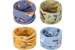 ZYUPHY Bufanda Niños Pañuelo Cuello Bufanda de Algodón Calentador de Cuello Otoño Invierno Multipropósito A Prueba De Viento Cálido para Niños y Niñas