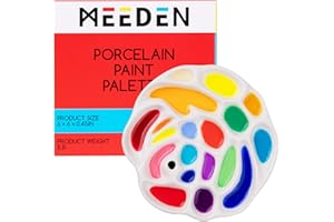 MEEDEN Palette de Peinture en Porcelaine, Plateau de mélange pour Aquarelle en céramique, Design en Forme de Rose