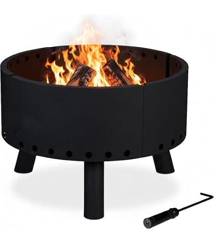 Focolare Da Giardino Rotondo In Ghisa &ndash; BBQ, Riscaldatore Per Esterno, Campeggio Portatile
