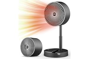 KOURIC Heizlüfter Energiesparend, Keramik Heizlüfter, Heizgerät für Bad, Mini Elektro Heizung 3 Modi,Heizung Ventilator mit Überhitzungsschutz,Kleine Heizung Elektrisch für Büro, Schlafzimmer,Schwarz