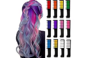 ‎KALOLARY Kalolary 12 Stück Haarkreide Kamm, Temporär Haarfarbe Kreide Kamm Auswaschbar Haar Colorationen Ungiftig für Mädchen Geschenk DIY Cosplay Karneval Weihnachten Valentinstag Geburtstag Partys