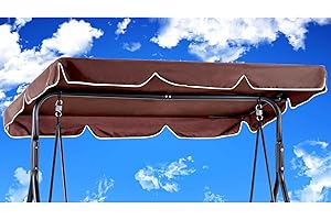 KRRRSJDJ Cubierta de Toldo para Columpio210 x145cm Impermeable,Columpio Jardin Toldo de Reemplazo Anti Viento,Recambio Toldo Balancin Jardin Exterior,Resistente al Desgarro Paño de Poliéster (210*145cm,Marrón)
