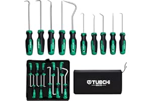 TONGBOKE 10 pcs Pick and Hook Set, 5 Pick Set 155mm+5 Pick Set 220mm, Pick Hand Tool Sets, Auto Oil Seal Puller, Pry Bar Set for Easily Remove Hoses, Gaskets
