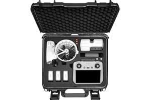 Lekufee Custodia Rigida Impermeabile Portatile per DJI Flip e RC N3/N2, Batterie (8 Pezzi), Hub di Ricarica e Accessori