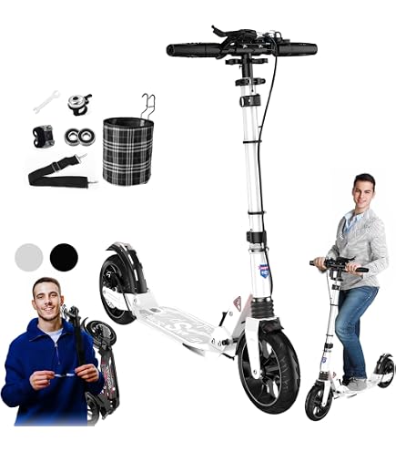 MEELRYD Scooter Für Erwachsene & Jugendliche – Klappbar, Höhenverstellbar, Korb, Luftreifen, Doppelbremse, Bis 150 Kg – Ideal Für Pendler MEELRYD Scooter Für Erwachsene & Jugendliche – Klappbar, Höhenverstellbar, Korb, Luftreifen, Doppelbremse, Bis 150 Kg – Ideal Für Pendler