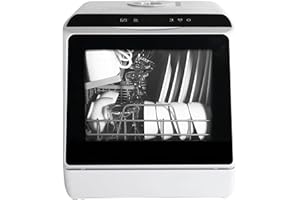 eklipt Table Top Dishwasher, Mini Countertop Dishwasher with 6 Programs, Built-in 5L Water Tank Dual Water Supply Modes with Touch Control, LED Display, Drying Cycle & Fruit Wash